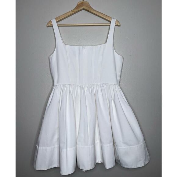 Staud Landscape Corset Mini Dress White Size 12 Babydoll Tulle Skirt - Picture 8 of 11
